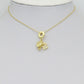 Clear CZ Gold Heart Paw Dog Bone Pendant Large Hole charm, Sku#LD774
