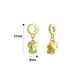 Clear CZ Gold Heart Paw Dog Bone Pendant Large Hole charm, Sku#LD774