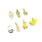 Clear CZ White Pearl Palm Tree, Gold Flower Panda Sun pearl Dollar sign Charm Pendant, Sku#LD775