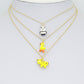 Clear CZ White Pearl Palm Tree, Gold Flower Panda Sun pearl Dollar sign Charm Pendant, Sku#LD775