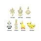 Clear CZ White Pearl Palm Tree, Gold Flower Panda Sun pearl Dollar sign Charm Pendant, Sku#LD775