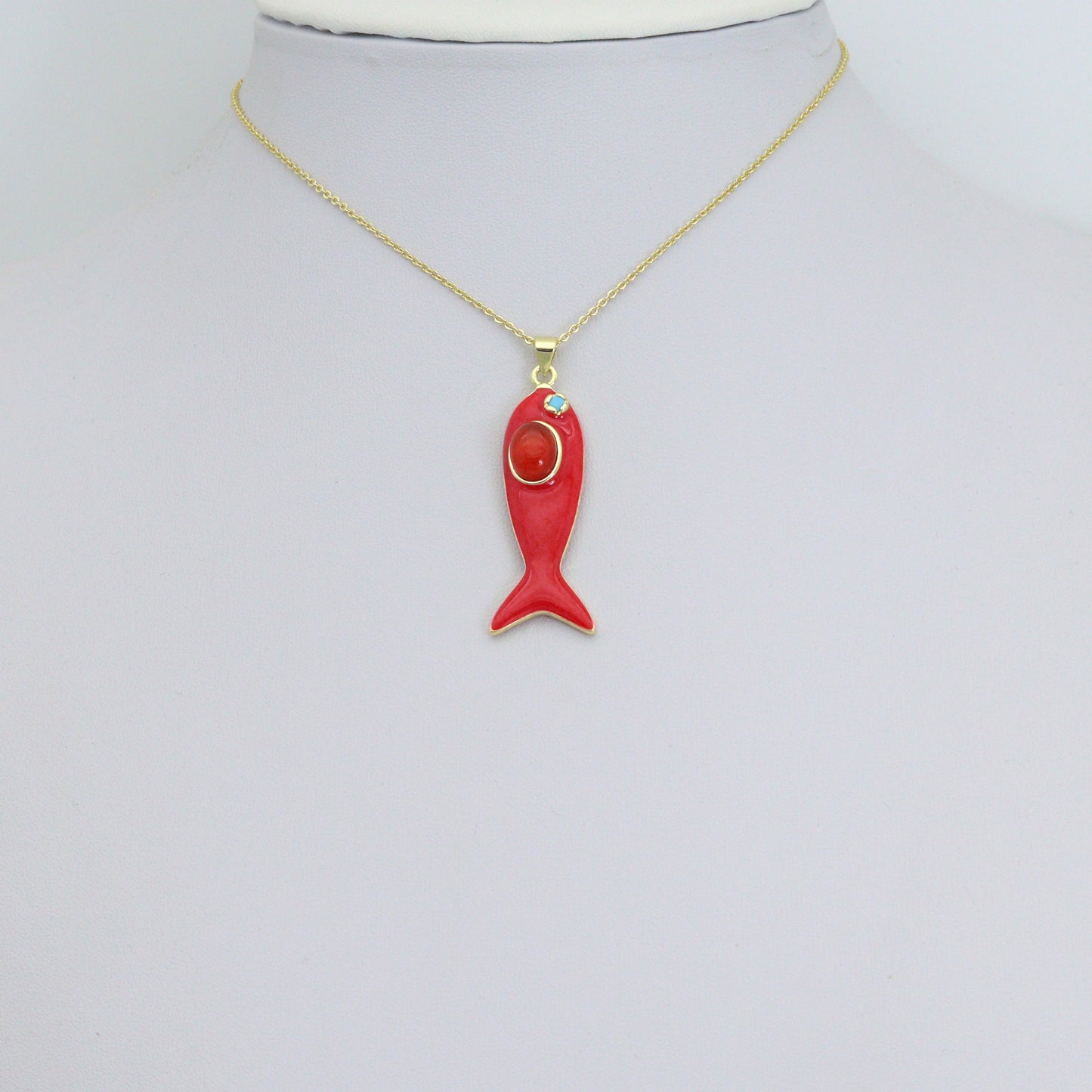 Colorful Enamel Fish Pedant For Necklace Bracelet Jewelry Making Supply, Fish Charm, Sku#LK1281