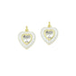 White Mother of Pearl with CZ Center Heart  Heart Pendant charm, Sku#LK1282