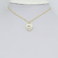 White Mother of Pearl with CZ Center Heart  Heart Pendant charm, Sku#LK1282