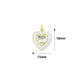 White Mother of Pearl with CZ Center Heart  Heart Pendant charm, Sku#LK1282