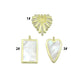 Large Mopther of Pearl Heart Rectangle Shape Charm Pendant, CZ Leaf pendant, Sku#LK1286