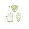 Large Mopther of Pearl Heart Rectangle Shape Charm Pendant, CZ Leaf pendant, Sku#LK1286