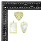 Large Mopther of Pearl Heart Rectangle Shape Charm Pendant, CZ Leaf pendant, Sku#LK1286