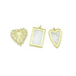 Large Mopther of Pearl Heart Rectangle Shape Charm Pendant, CZ Leaf pendant, Sku#LK1286