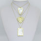 Large Mopther of Pearl Heart Rectangle Shape Charm Pendant, CZ Leaf pendant, Sku#LK1286