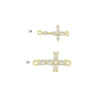 Clear CZ Gold Cross Connector Charm Pendant, Sku#LK1288