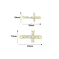 Clear CZ Gold Cross Connector Charm Pendant, Sku#LK1288