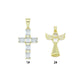 Clear CZ Cross Angel With Swings Charm Pendant, Sku#LK1294