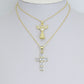 Clear CZ Cross Angel With Swings Charm Pendant, Sku#LK1294