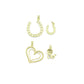 Gold Baguette CZ Horseshoe, Pearl Horseshoe, Double Heart, Mouse Charm Pendant, Sku#LK1295