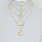 Gold Baguette CZ Horseshoe, Pearl Horseshoe, Double Heart, Mouse Charm Pendant, Sku#LK1295