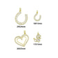 Gold Baguette CZ Horseshoe, Pearl Horseshoe, Double Heart, Mouse Charm Pendant, Sku#LK1295