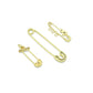 Clear CZ Safety Pin Shape Charm Pendant, Sku#LK1296