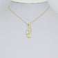 Clear CZ Safety Pin Shape Charm Pendant, Sku#LK1296