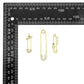 Clear CZ Safety Pin Shape Charm Pendant, Sku#LK1296
