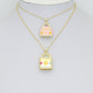 Gold Clear CZ flower Bag Purse Charm Pendant, Sku#LK1299