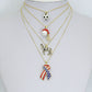American Flag Ribbon, Zebra Soccer ball Santa Hat Charm Pendant, Sku#LK1300