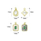 Abalone Mother of Pearl Gold Oval Rectangle Charm Pendant, Sku#LK1304