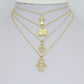Bible Angel Gold Evil Eye On Hamsa Hand Charm Pendant, Sku#LK1305