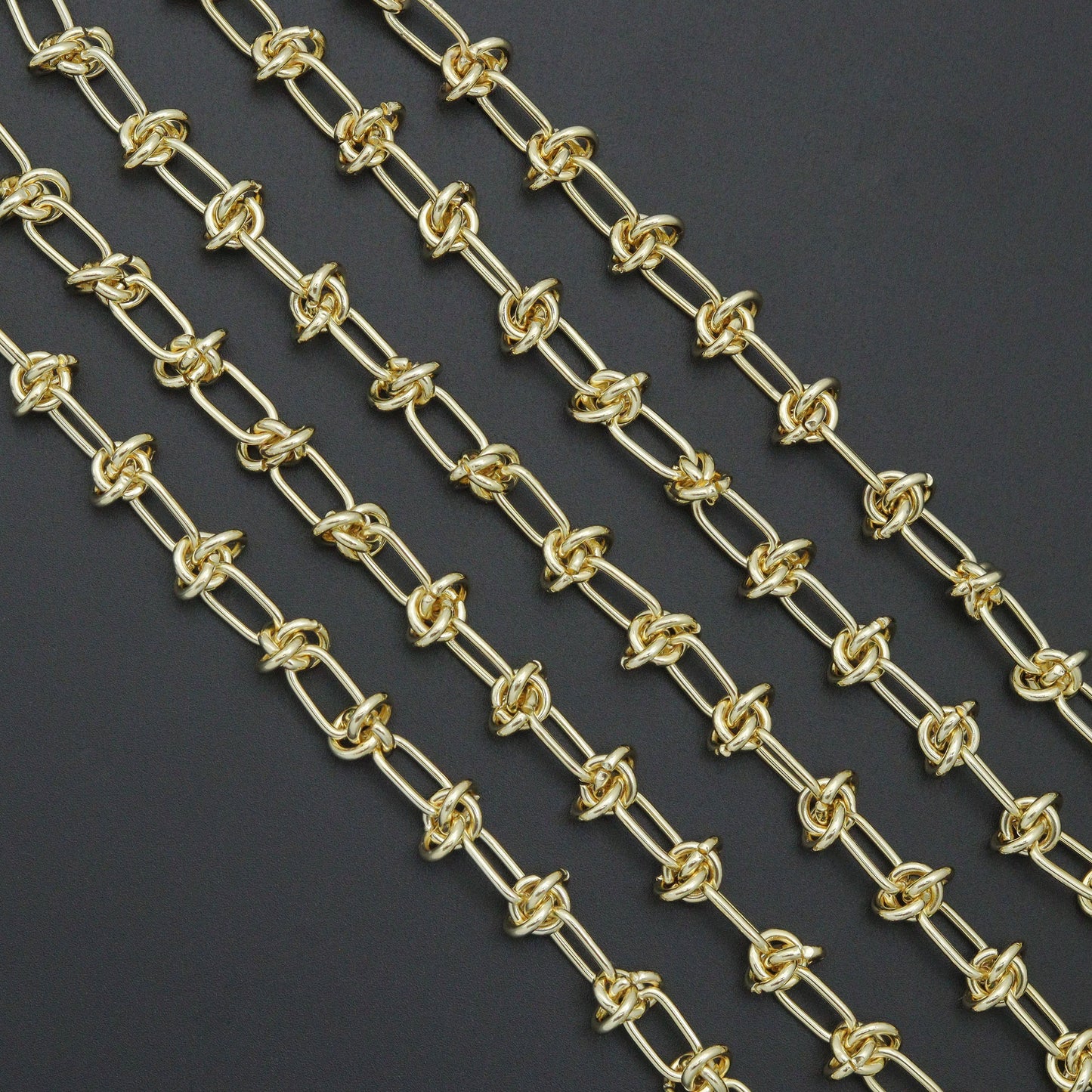 Wholesale Gold Stainless Steel Knotted chain by Yard, sku#LX899