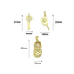 Clear CZ Gold Key Crocs Shoe pickleball racket Pendant charm , Sku#LX922