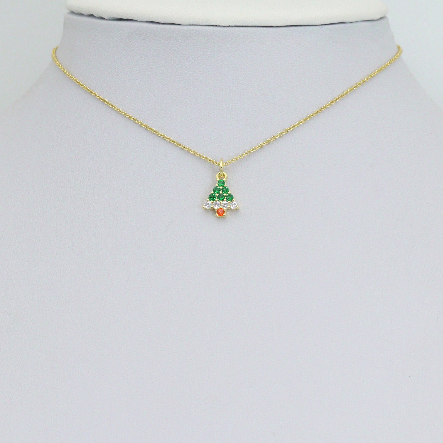 Colorful CZ ChristmasTree charm For Necklace Bracelet Jewelry Making Supply, Sku#LX935