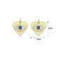 Blue CZ Evil Eye Heart charm For Necklace Bracelet Jewelry Making Supply, Sku#LX934