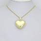 Large Puffy Gold Heart Pendant charm, Sku#LX938