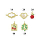 Mother of Pearl Hamsa Heart Connector charm, Red cherry charm, Green clover  Pendant, Sku#LX941