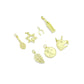 Clear CZ Tennis Racket, Star of David, Horse Shoe, Soda bottle, Gold Leaf, Rose Coin, Unicorn Charm Pendant, Sku#LX942