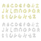 Gold Silver Alphabet Initial Charm Pendant, Sku#LX944
