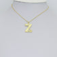 Gold Silver Alphabet Initial Charm Pendant, Sku#LX944