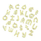 Gold Silver Alphabet Initial Charm Pendant, Sku#LX944