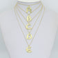 Gold Silver Alphabet Initial Charm Pendant, Sku#LX944