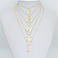 Gold Silver Alphabet Initial Charm Pendant, Sku#LX944