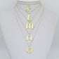 Gold Silver Alphabet Initial Charm Pendant, Sku#LX944