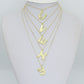 Gold Silver Alphabet Initial Charm Pendant, Sku#LX944
