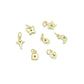 Clear CZ Gold Silver Star Butterfly Cresent Moon Lock Heart Charm Pendant, Sku#LX950