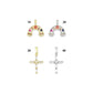 Gold Silver Rainbow Charm Cross Pendant, Sku#LX952