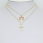 Gold Silver Rainbow Charm Cross Pendant, Sku#LX952