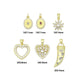 Gold Charm Collections-Oval Medallion, heart, Horn and Starburst, Sku#LX955