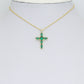 Gold Cross Pendant Collection – Clear, Pink & Green Crystal, Sku#LX958