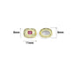 Pink Green CZ Gold Large Hole Oval Spacer Beads Charm Pendant, Sku#LX967