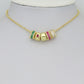 Clear Pink Green CZ Oval Shape Spacer Tube Beads, Charm Pendant for Necklace, Sku#LX973