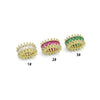 Clear Pink Green CZ Oval Shape Spacer Tube Beads, Charm Pendant for Necklace, Sku#LX973